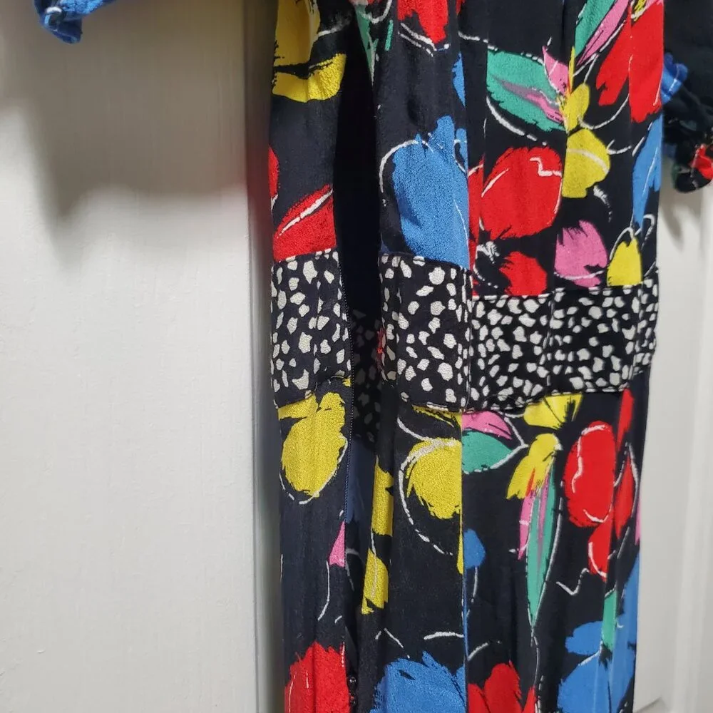 RIXO for Target Black Floral Off the Shoulder Puff Sleeve Maxi Dress | Size 2 - Picture 2 of 6